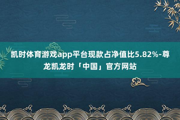 凯时体育游戏app平台现款占净值比5.82%-尊龙凯龙时「中国」官方网站