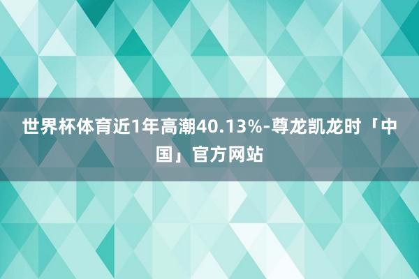 世界杯体育近1年高潮40.13%-尊龙凯龙时「中国」官方网站