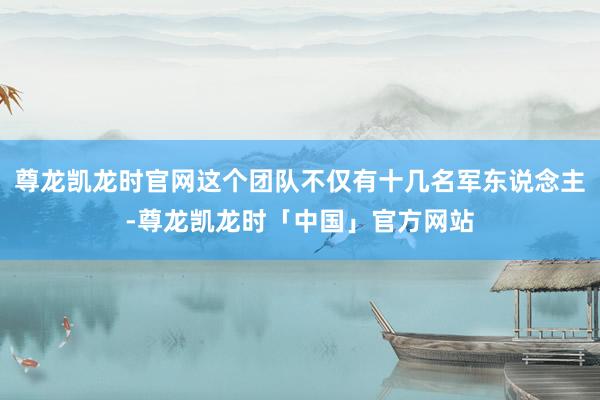 尊龙凯龙时官网这个团队不仅有十几名军东说念主-尊龙凯龙时「中国」官方网站