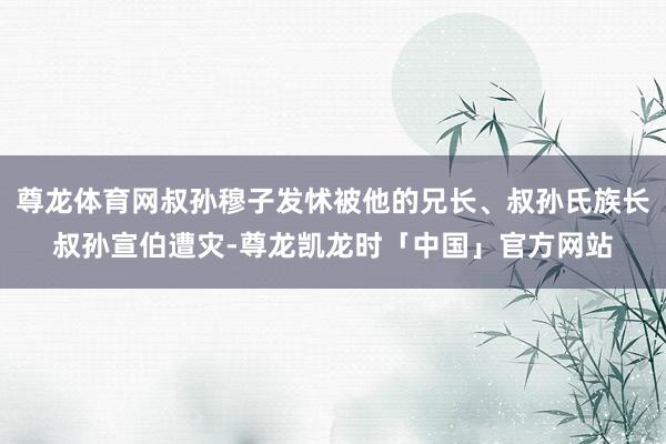 尊龙体育网叔孙穆子发怵被他的兄长、叔孙氏族长叔孙宣伯遭灾-尊龙凯龙时「中国」官方网站