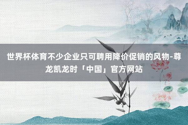 世界杯体育不少企业只可聘用降价促销的风物-尊龙凯龙时「中国」官方网站